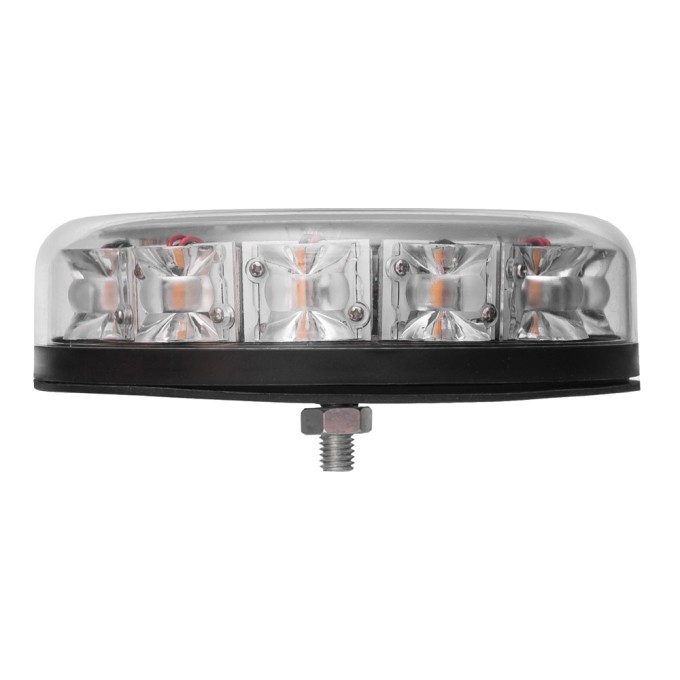 Girofar LED bicolor prindere 1 punct (doar 4,5 cm inaltime) 12-24V 12 LED-uri de 3W - 5 ani Garantie